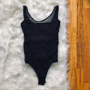 Sheer Stripe Black Bodysuit